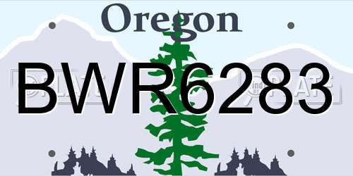 BWR6283 Oregon License Plate