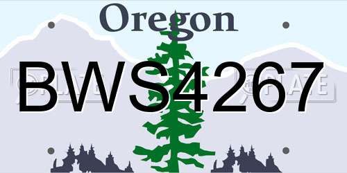 BWS4267 Oregon License Plate