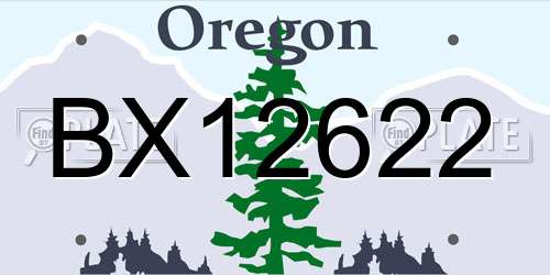BX12622 Oregon License Plate