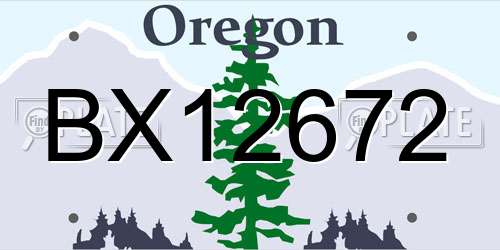 BX12672 Oregon License Plate