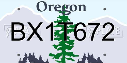 BX1T672 Oregon License Plate