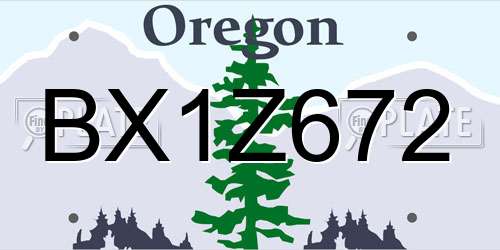 BX1Z672 Oregon License Plate