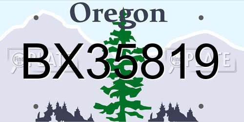 BX35819 Oregon License Plate