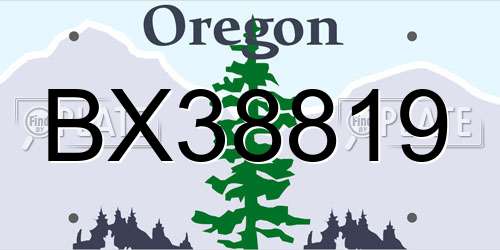 BX38819 Oregon License Plate