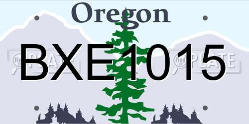 BXE1015 Oregon License Plate