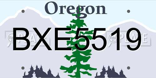 BXE5519 Oregon License Plate