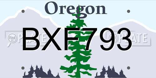 BXF793 Oregon License Plate