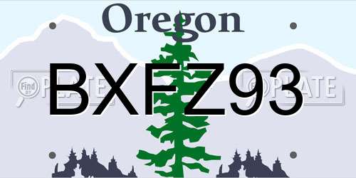 BXFZ93 Oregon License Plate