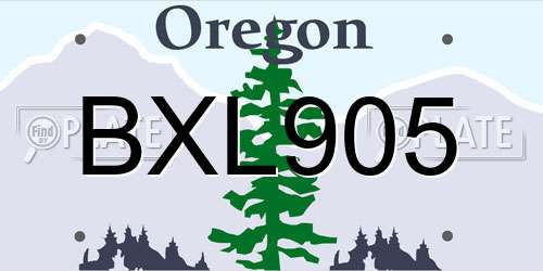 BXL905 Oregon License Plate
