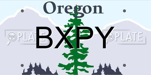 BXPY Oregon License Plate