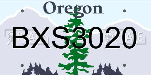 BXS3020 Oregon License Plate