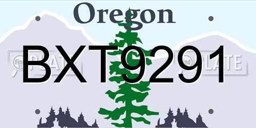 BXT9291 Oregon License Plate
