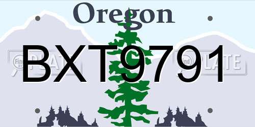 BXT9791 Oregon License Plate