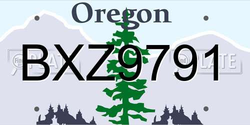 BXZ9791 Oregon License Plate