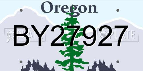 BY27927 Oregon License Plate