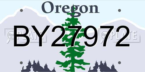 BY27972 Oregon License Plate