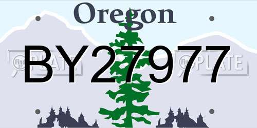BY27977 Oregon License Plate
