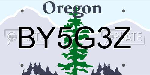 BY5G3Z Oregon License Plate