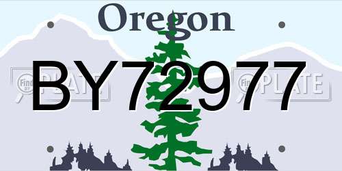 BY72977 Oregon License Plate
