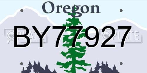 BY77927 Oregon License Plate