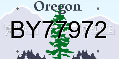 BY77972 Oregon License Plate