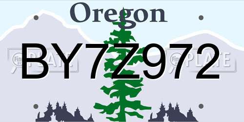 BY7Z972 Oregon License Plate