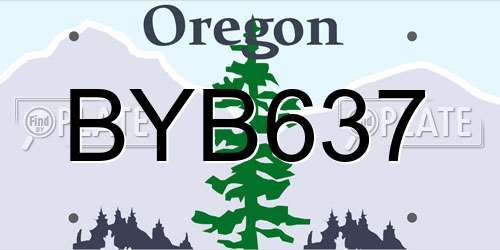 BYB637 Oregon License Plate