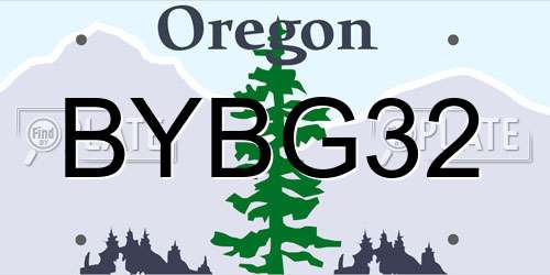 BYBG32 Oregon License Plate
