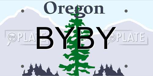 BYBY Oregon License Plate