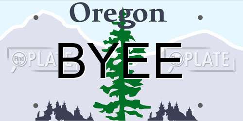 BYEE Oregon License Plate
