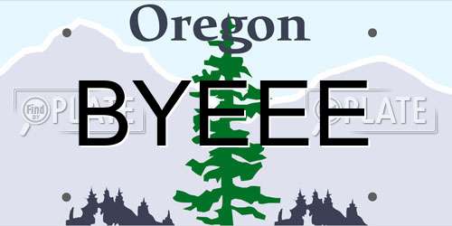 BYEEE Oregon License Plate