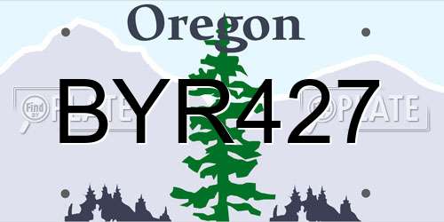 BYR427 Oregon License Plate