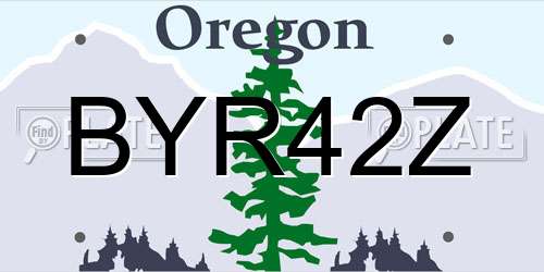 BYR42Z Oregon License Plate