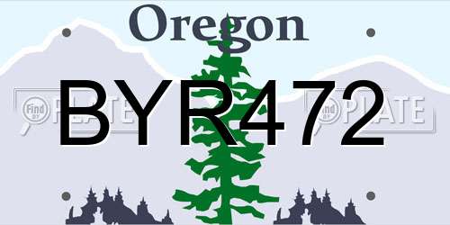 BYR472 Oregon License Plate