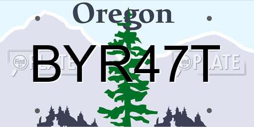 BYR47T Oregon License Plate