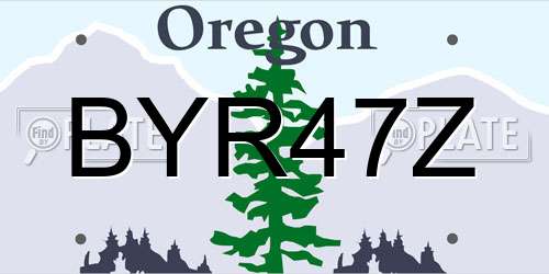 BYR47Z Oregon License Plate