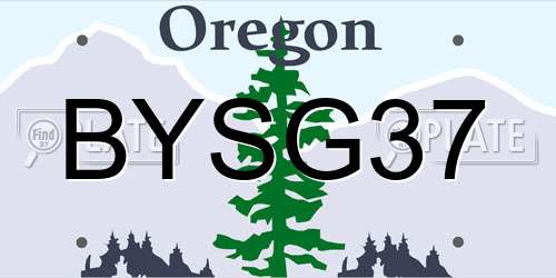 BYSG37 Oregon License Plate