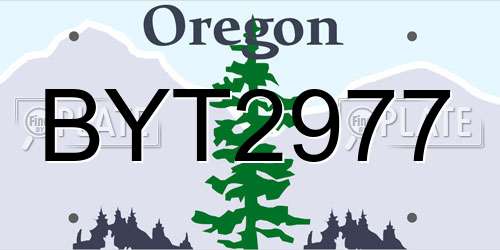 BYT2977 Oregon License Plate