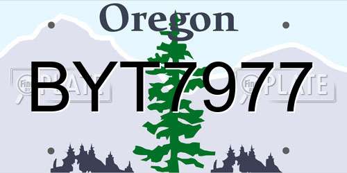 BYT7977 Oregon License Plate