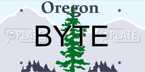 BYTE Oregon License Plate