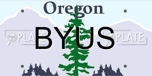 BYUS Oregon License Plate
