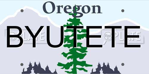 BYUTETE Oregon License Plate