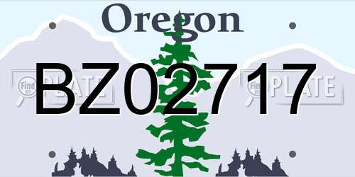 BZ02717 Oregon License Plate