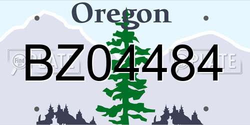 BZ04484 Oregon License Plate