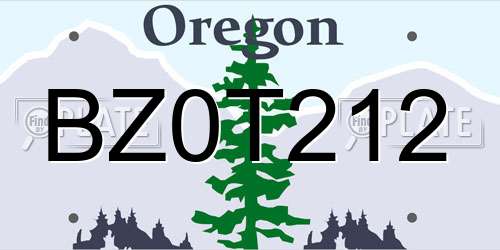 BZ0T212 Oregon License Plate