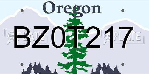 BZ0T217 Oregon License Plate