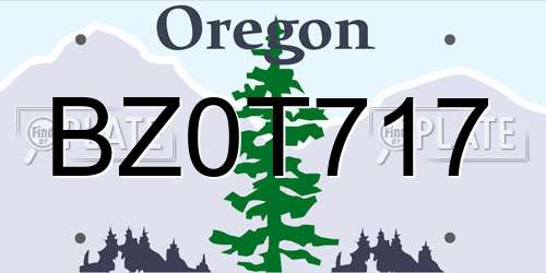 BZ0T717 Oregon License Plate