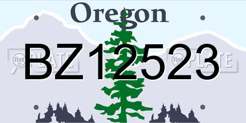 BZ12523 Oregon License Plate