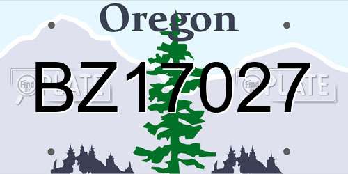 BZ17027 Oregon License Plate