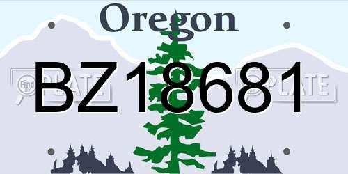 BZ18681 Oregon License Plate